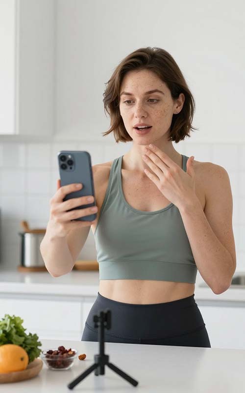 Coach recording a talking-head video