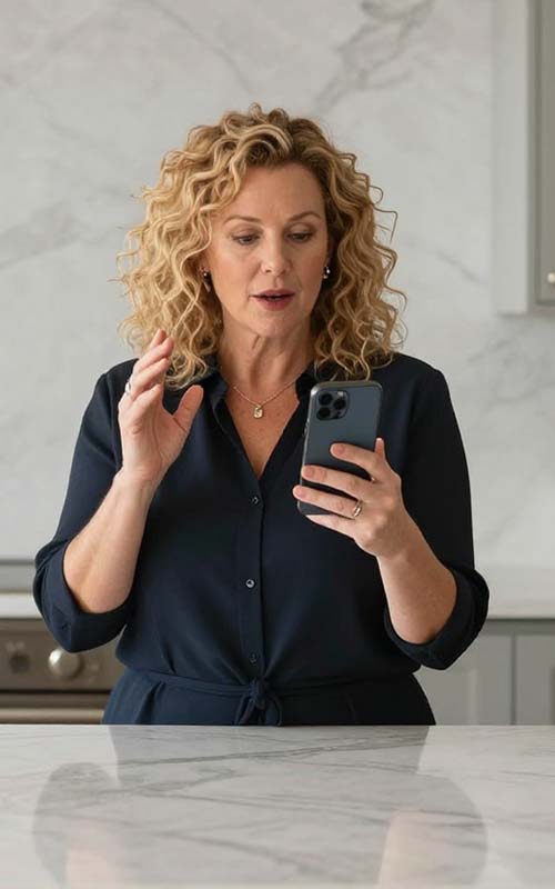 Consultant recording a talking-head video