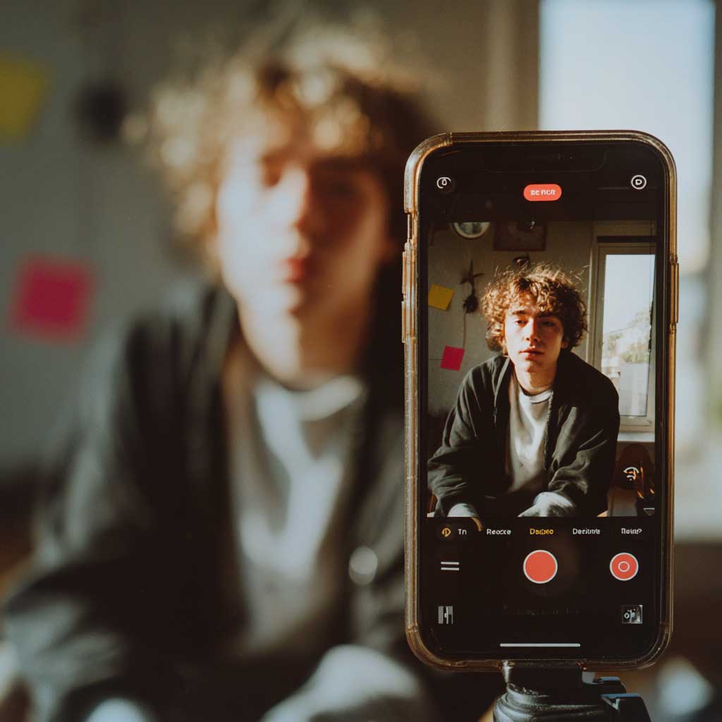 Person recording multiple takes