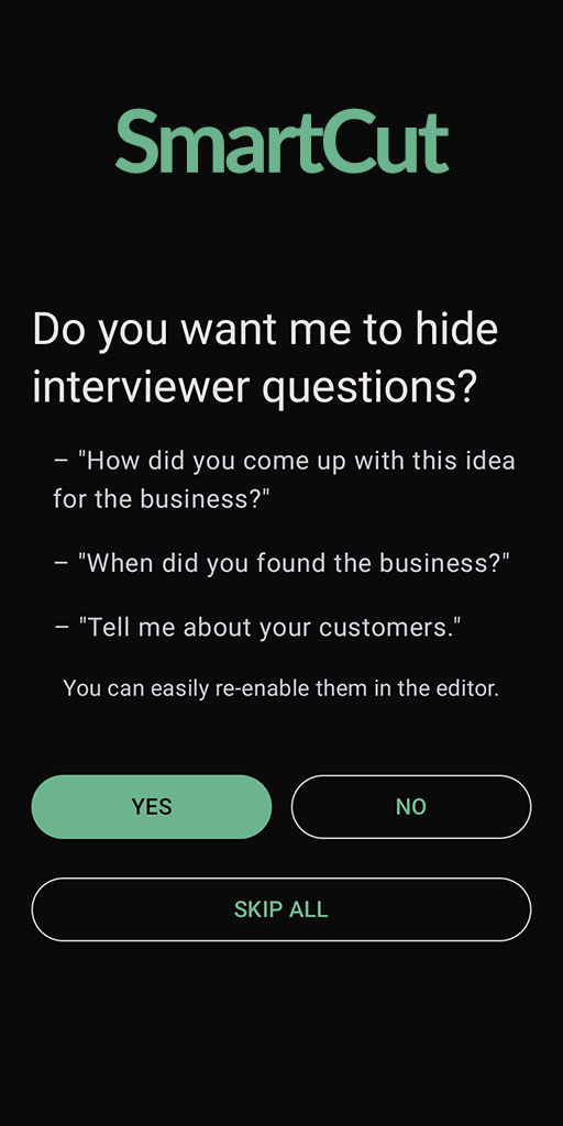 Smart cuts screenshot